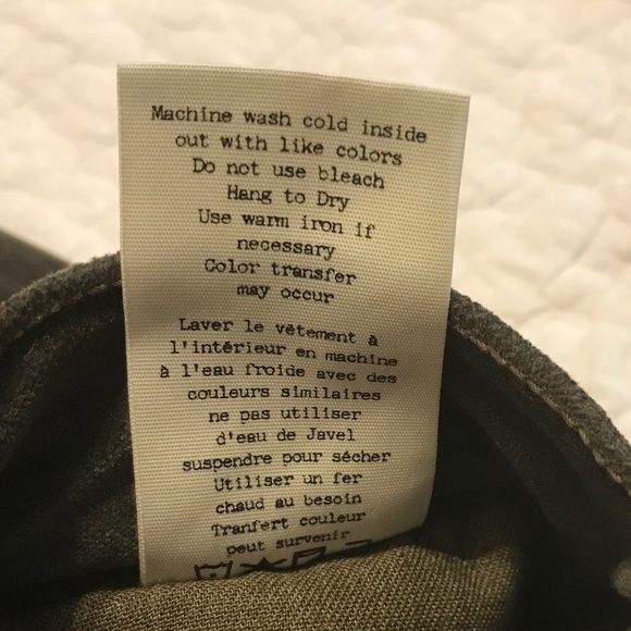 Rag & Bone Olive Velvet 5-pocket cropped skinny jeans with zippered ankles (26) - Picture 13 of 16